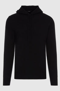 7 FOR ALL MANKIND - Black Cashmere Hoodie With Stitch Detail JSJM236LBK