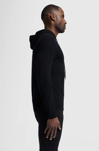 7 FOR ALL MANKIND - Black Cashmere Hoodie With Stitch Detail JSJM236LBK