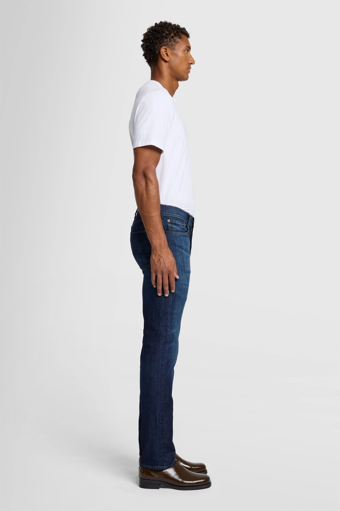 7 FOR ALL MANKIND - SLIMMY WAKING HOURS Lightweight Airweft Dark Blue Jeans JSMS83L0WA