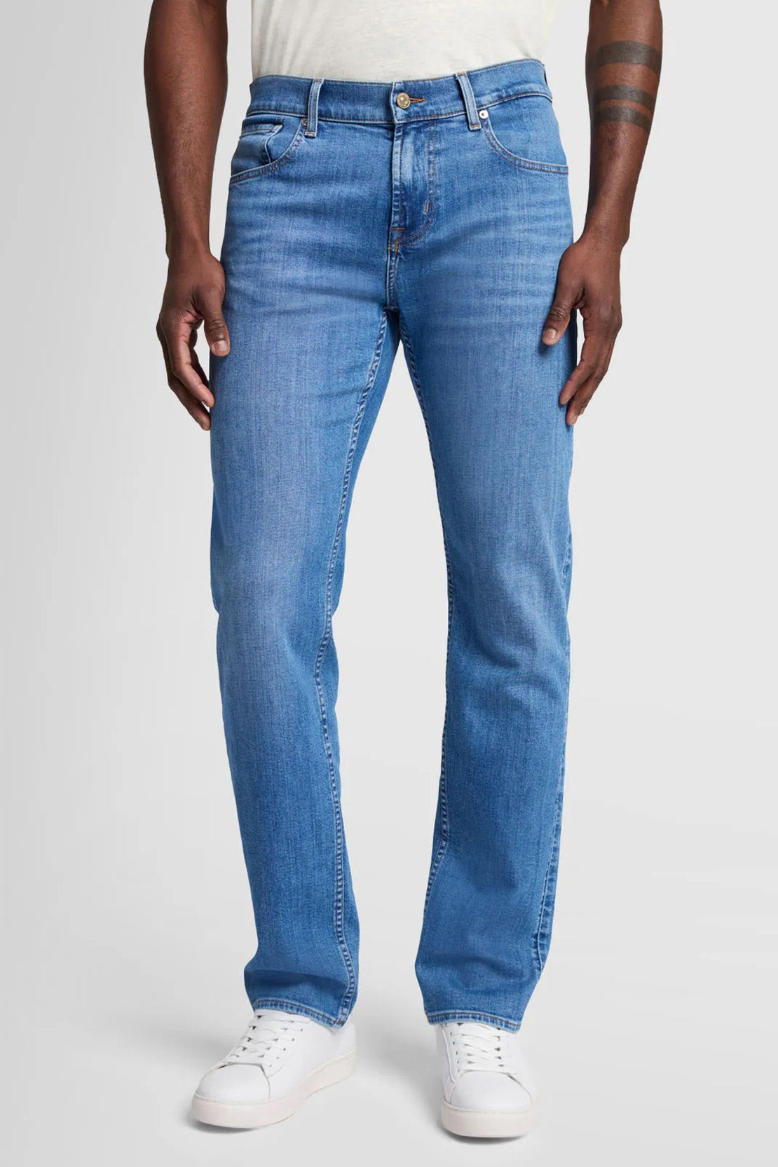 7 FOR ALL MANKIND - SLIMMY Stretch Tek Page Up Jeans in Light Blue JSMSC120TU