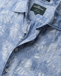 RODD & GUNN - SAVILL BAY Short Sleeve Linen Shirt In CHAMBRAY Blue LP6515