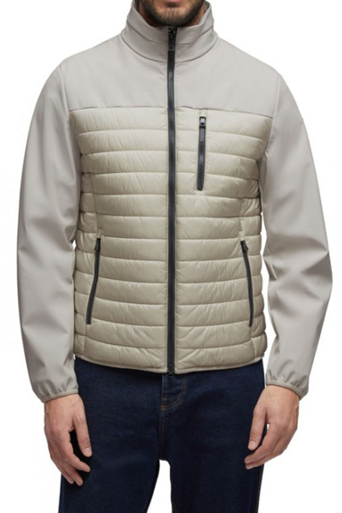 GEOX - SAPIENZA Short Softshell Quilted Jacket in Moonstruck M4520LTC180F1753