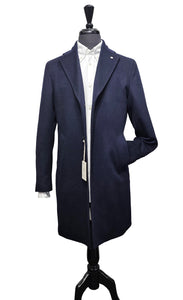 L.B.M 1911 - Navy Blue Wool and Cashmere Overcoat 7490/515/4