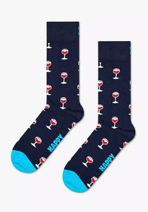 HAPPY SOCKS - Glass Of Wine Sock in Navy - P001504