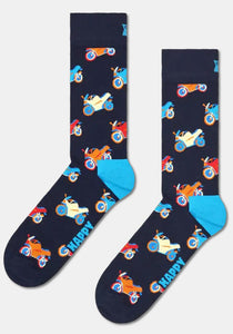 HAPPY SOCKS - Motorbike Socks in Navy - P001618