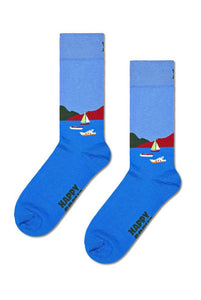 HAPPY SOCKS - Boats Socks in Blue - P002242