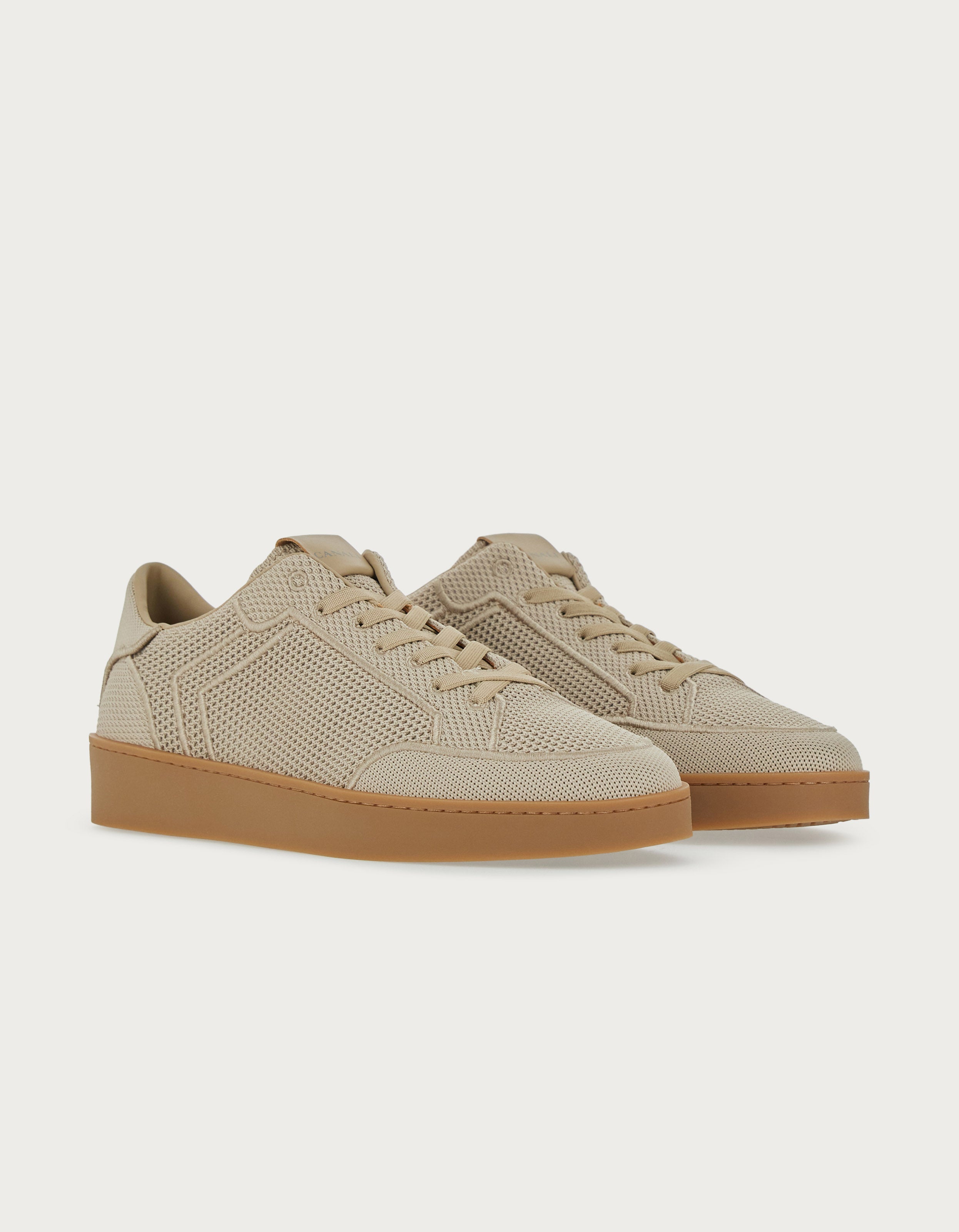 CANALI - Nuvola Trainers In Sand Knit With Embroidered Details 491215-RE01109-710