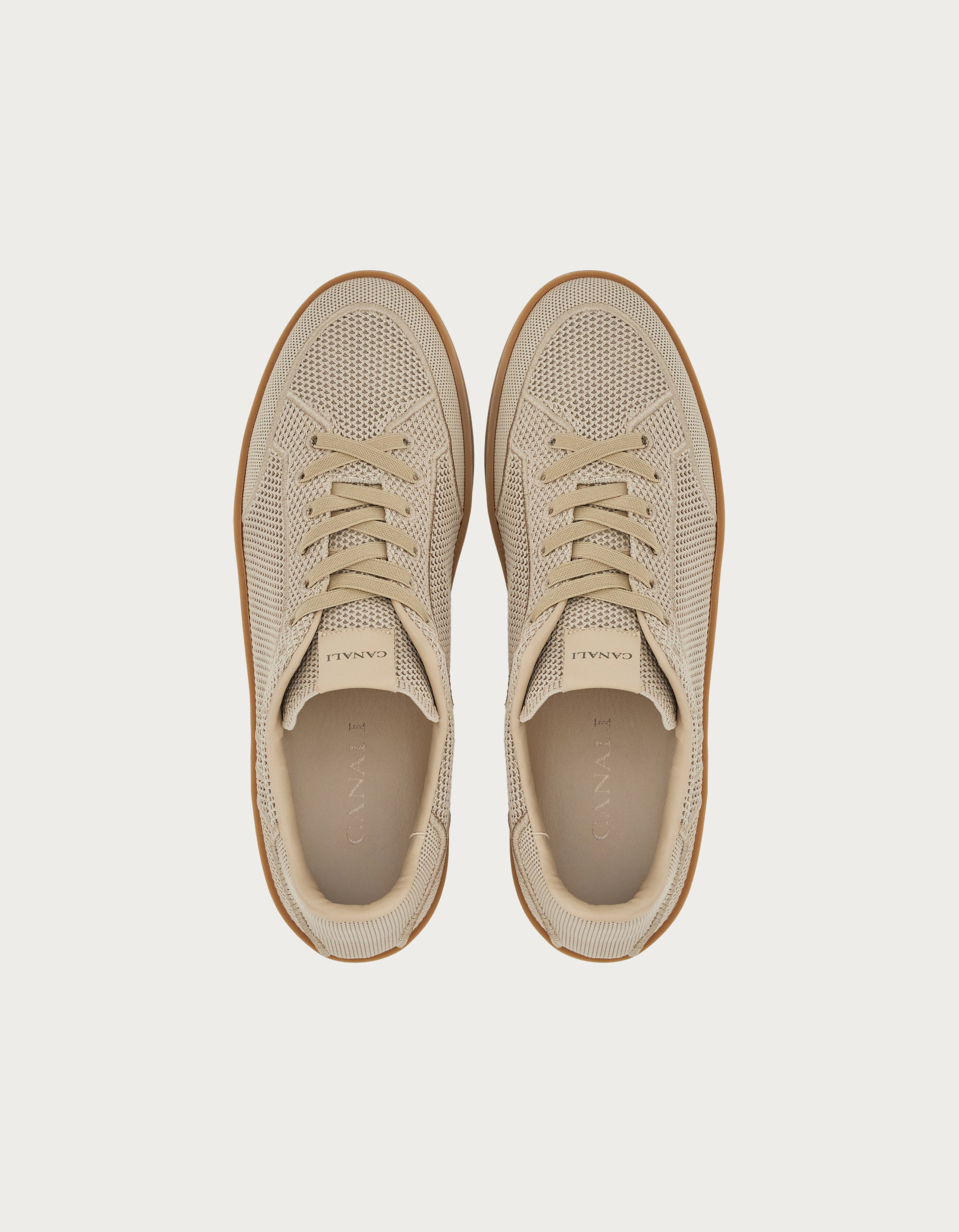 CANALI - Nuvola Trainers In Sand Knit With Embroidered Details 491215-RE01109-710