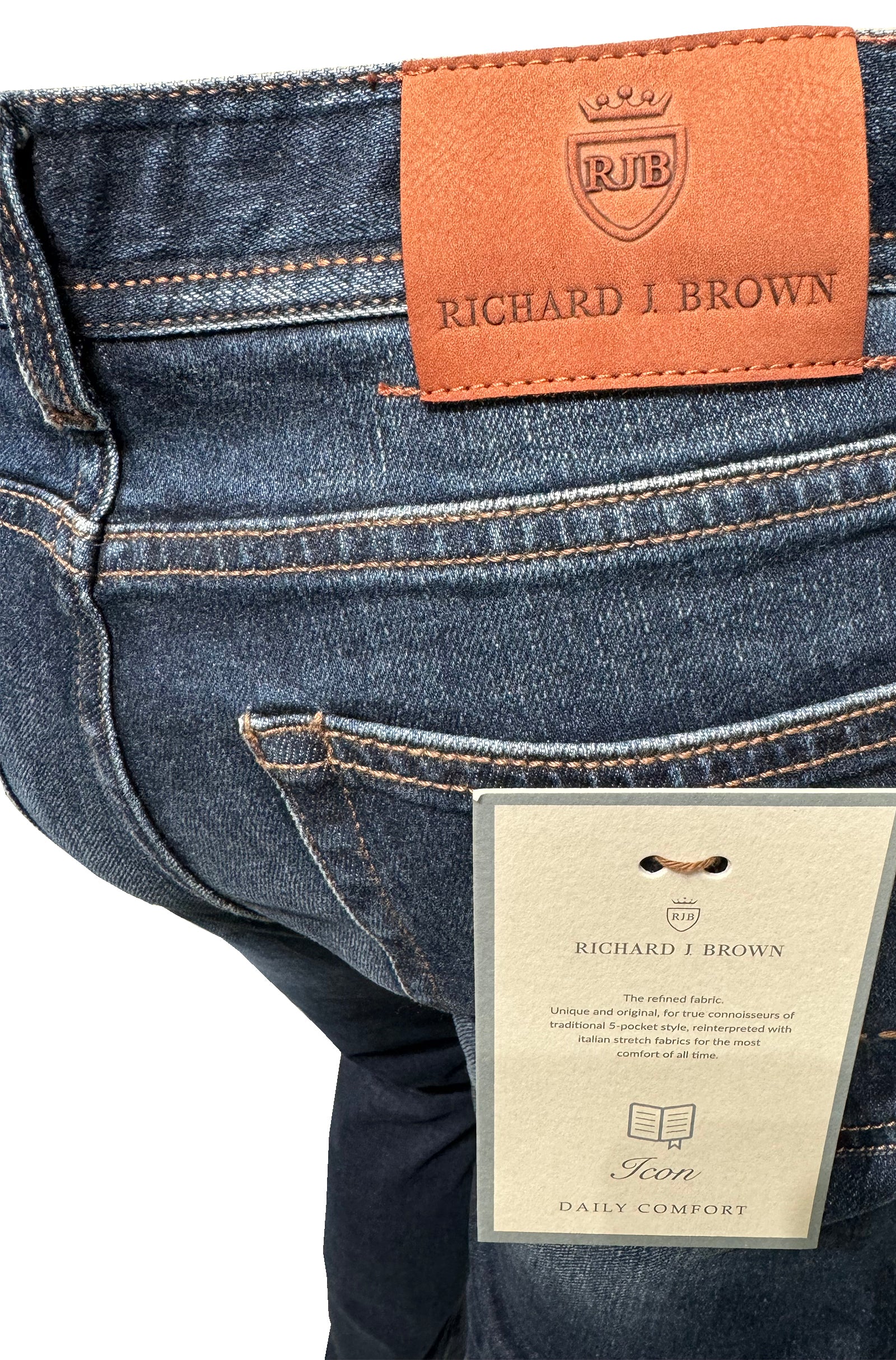 RICHARD J BROWN - T223.W202 MILANO Model Stretch Cotton Mid Blue Wash Jeans