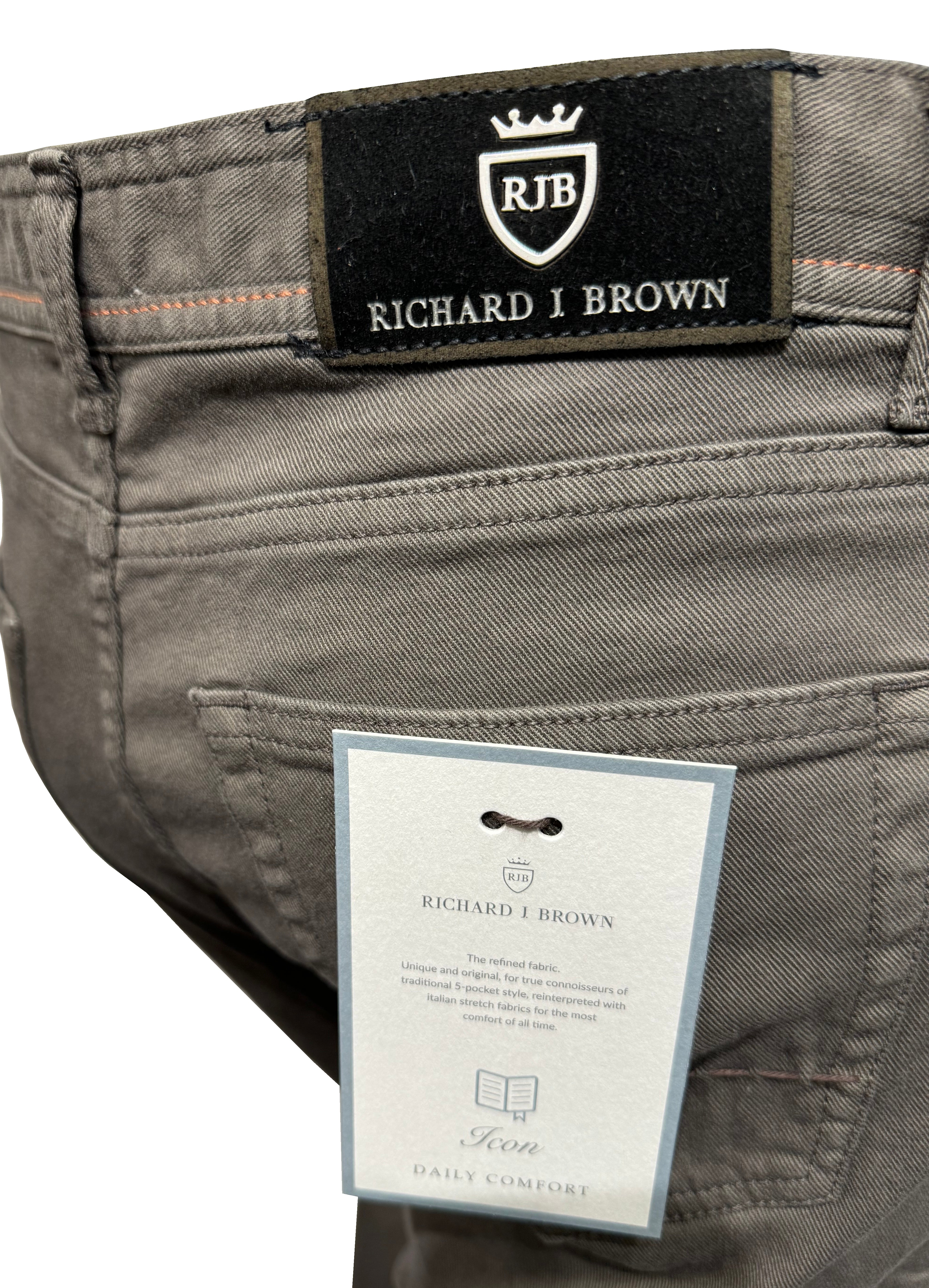 RICHARD J BROWN - T231.238 MILANO Model Stretch Cotton Brown Coloured Jeans