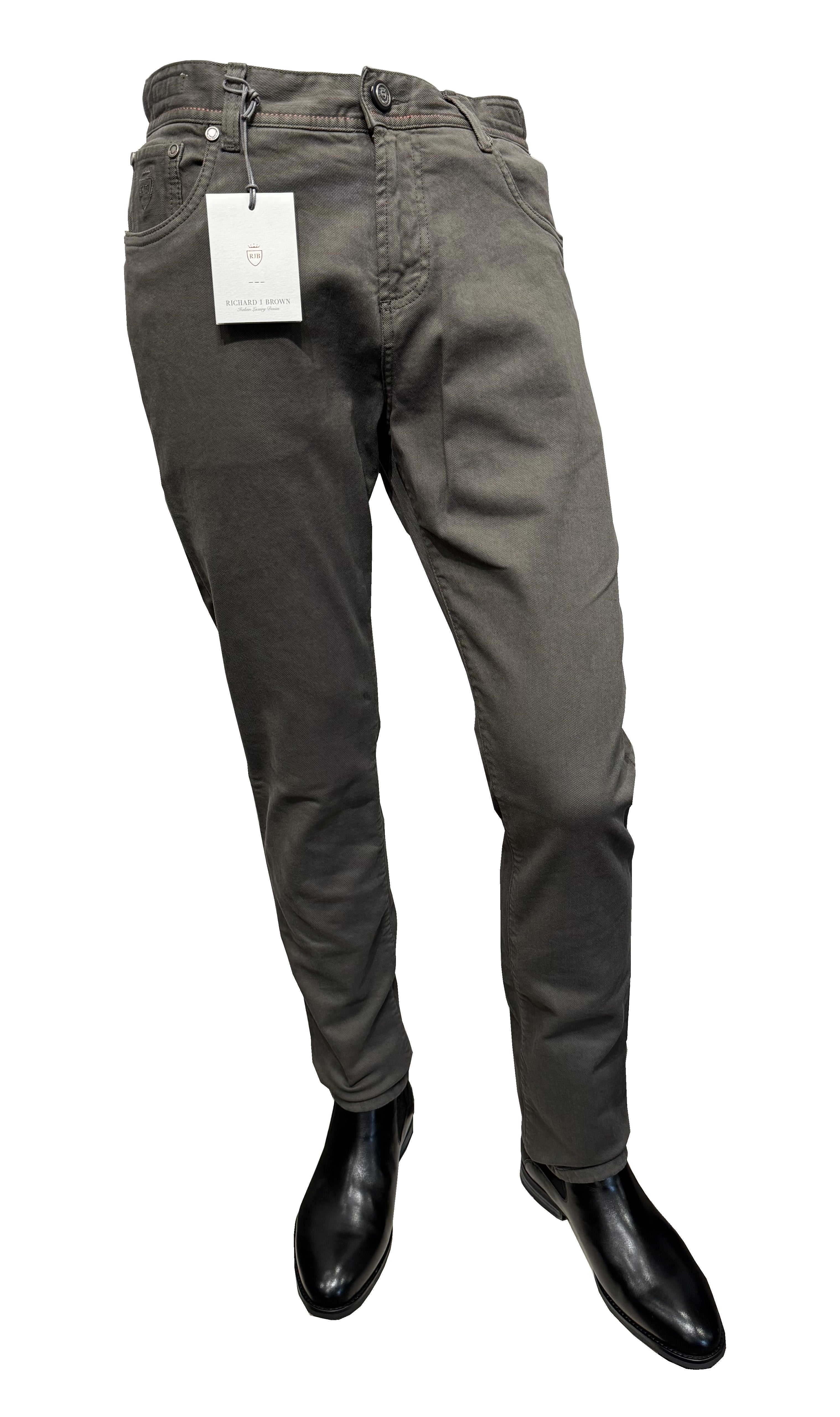 RICHARD J BROWN - T231.238 MILANO Model Stretch Cotton Brown Coloured Jeans