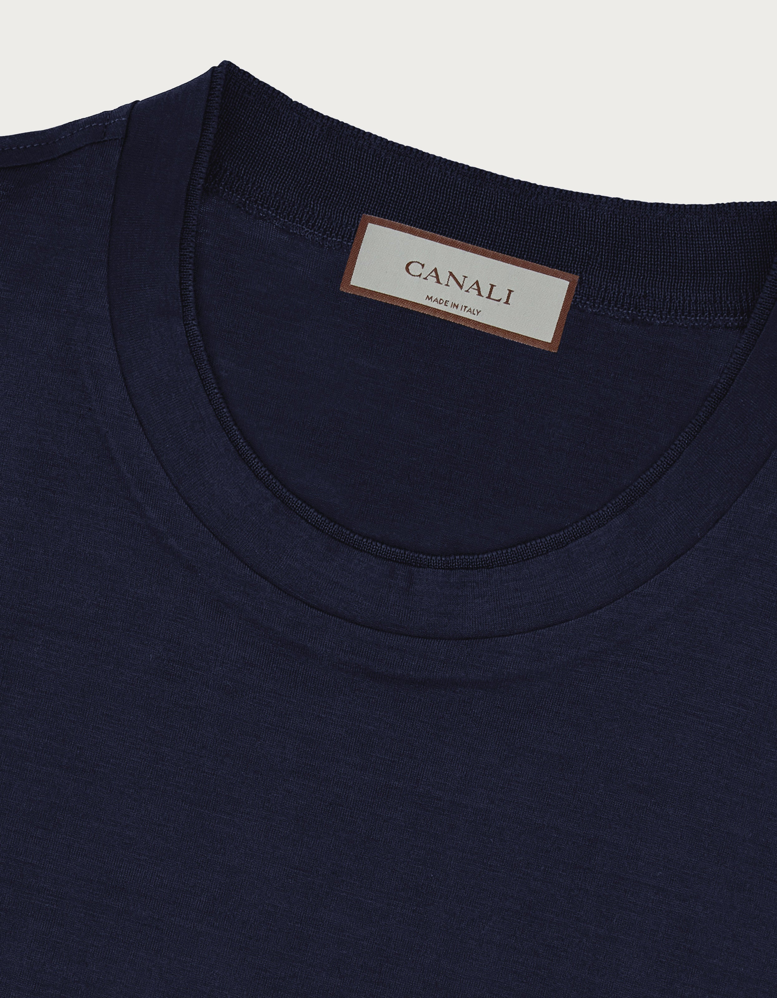 CANALI - Dark Navy Filo Di Scorzia Cotton T-Shirt T0356-MJ00002-300