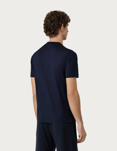 CANALI - Dark Navy Filo Di Scorzia Cotton T-Shirt T0356-MJ00002-300