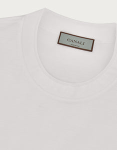 CANALI - White Filo Di Scorzia Cotton T-Shirt T0356-MJ00002-001