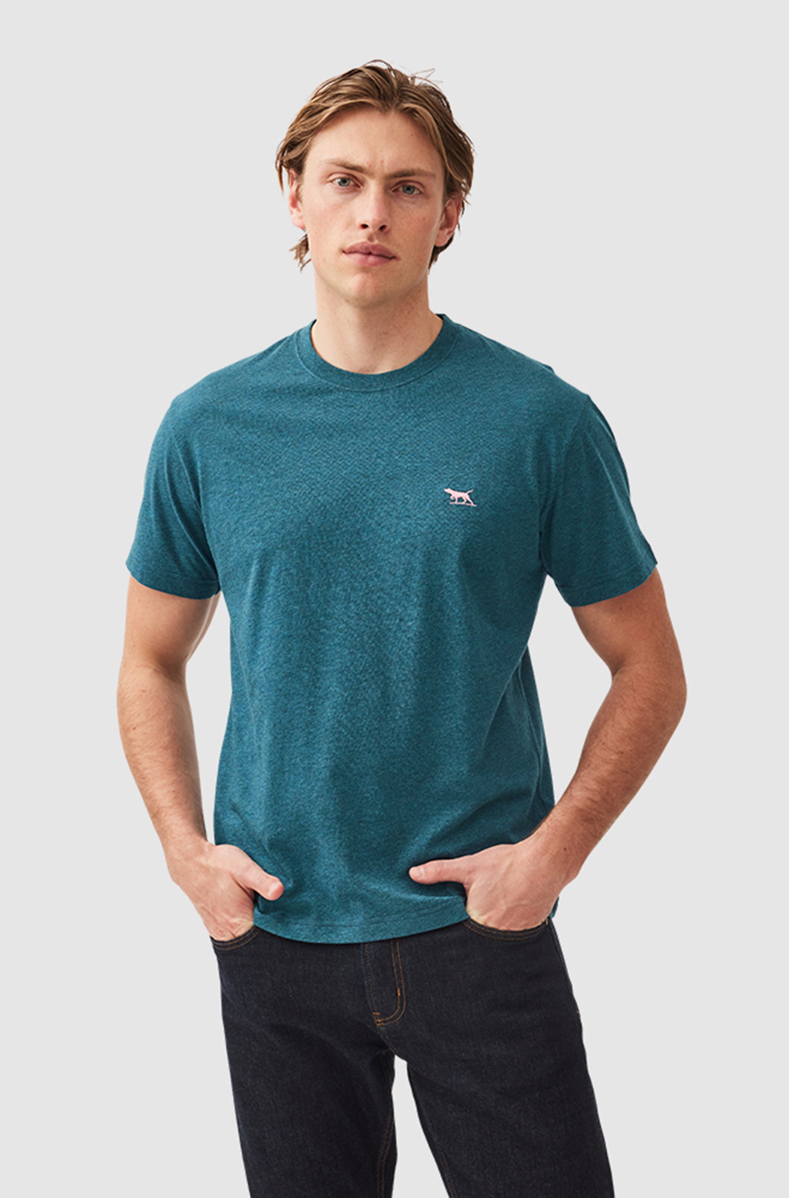 RODD & GUNN - THE GUNN T-SHIRT in Dark Cyan 004120-35