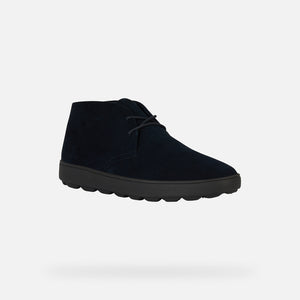 GEOX - SPHERICA ECUB-1 Suede Chucka Boots in Navy Blue U45GPB00022C4002