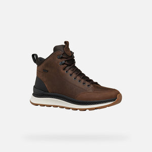 GEOX SPHERICA ACTIF x2 ABX Waterproof Boot in Coffee and Black U46HM Harveys Menswear