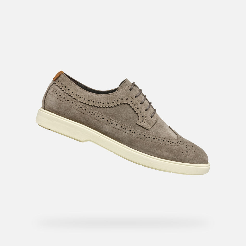 GEOX - SPHERICA EC17 Soft Suede Casual Shoes in Dove Grey U55LAE00022C1018