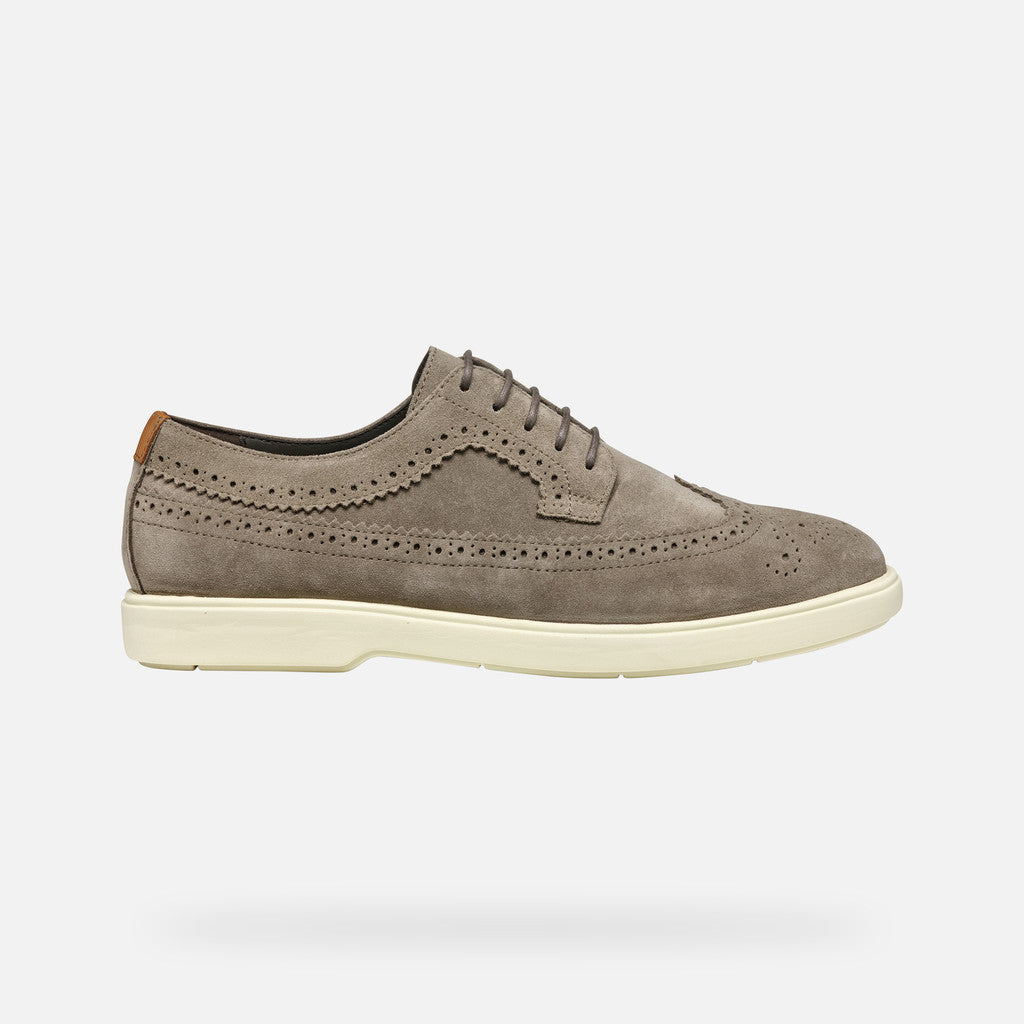 GEOX - SPHERICA EC17 Soft Suede Casual Shoes in Dove Grey U55LAE00022C1018