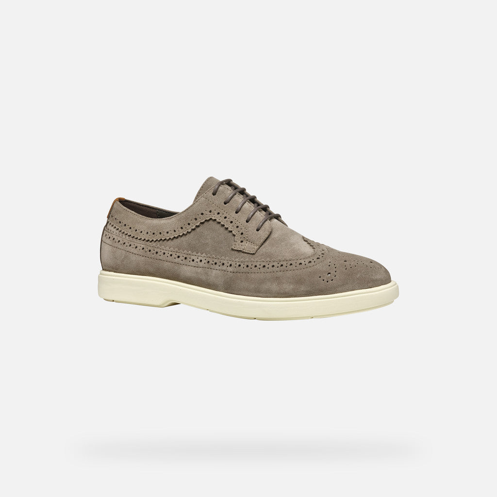 GEOX - SPHERICA EC17 Soft Suede Casual Shoes in Dove Grey U55LAE00022C1018