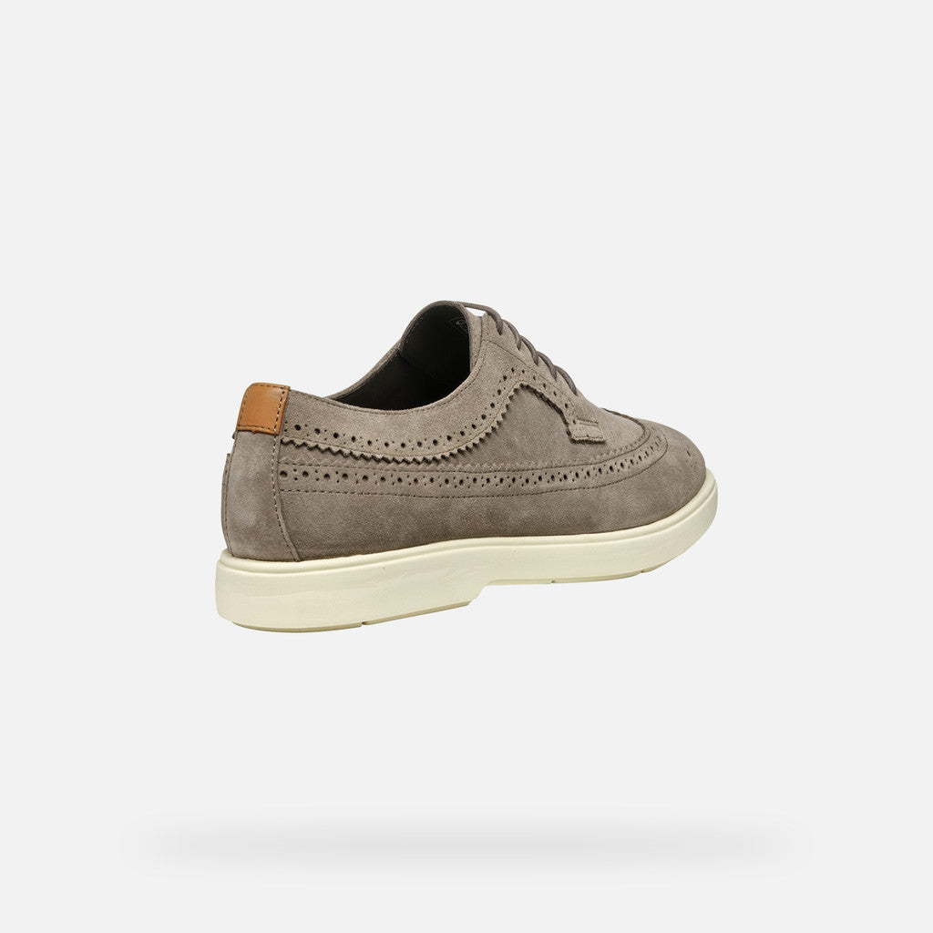 GEOX - SPHERICA EC17 Soft Suede Casual Shoes in Dove Grey U55LAE00022C1018