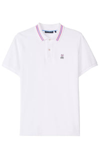 PSYCHO BUNNY - WALTER Pique Polo Shirt In White B6K703D200 WHT