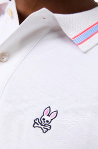 PSYCHO BUNNY - WALTER Pique Polo Shirt In White B6K703D200 WHT