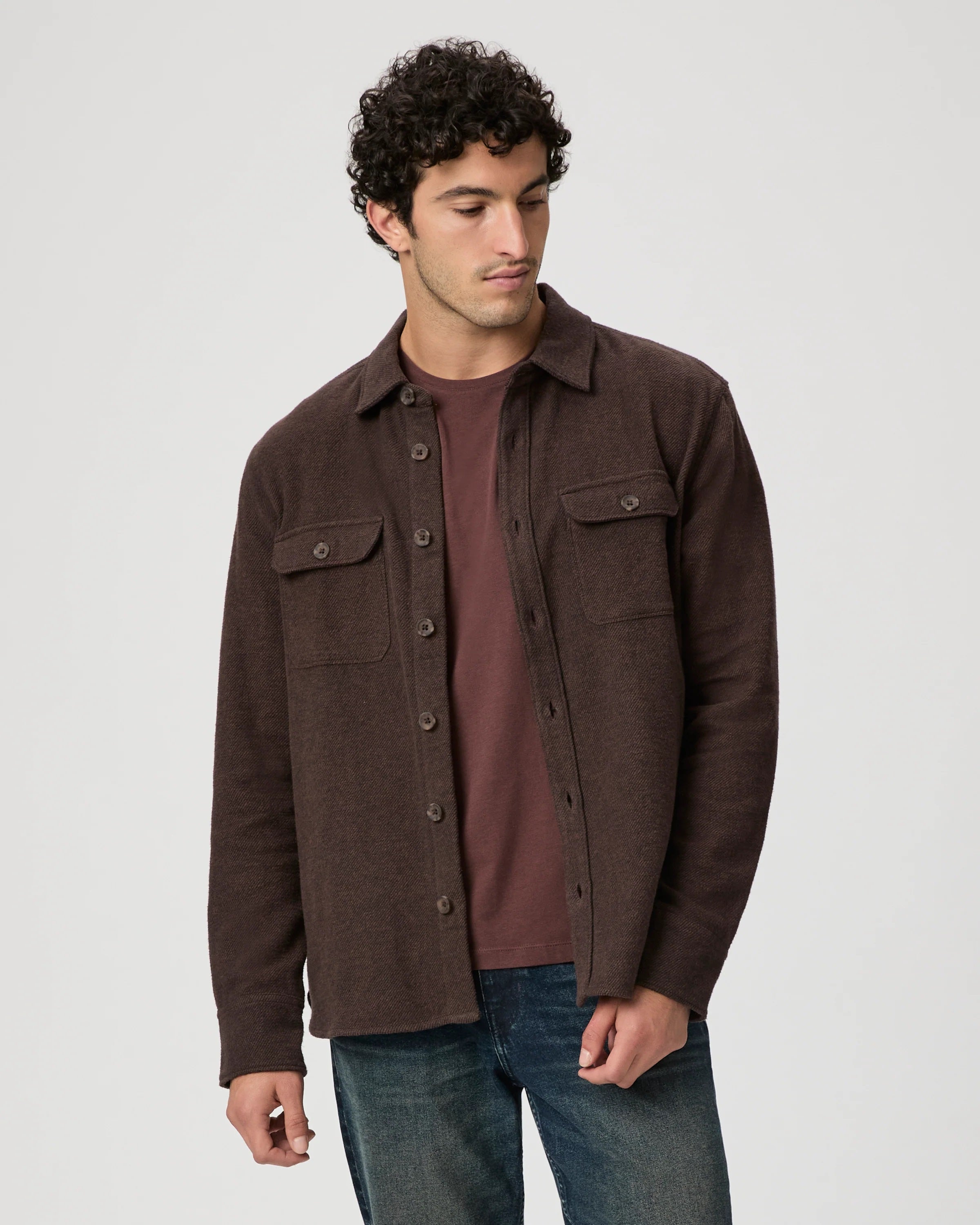 PAIGE - WILBUR OVERSHIRT In SMOKED CAVERN M039O51-C019