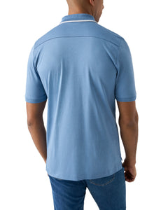 ETON - Cotton Interlock Polo Shirt in Light Blue 10001293422