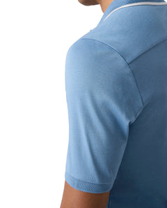 ETON - Cotton Interlock Polo Shirt in Light Blue 10001293422