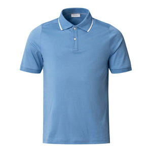 ETON - Cotton Interlock Polo Shirt in Light Blue 10001293422